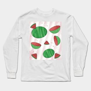 Cute Watermelon Repeated Design Long Sleeve T-Shirt